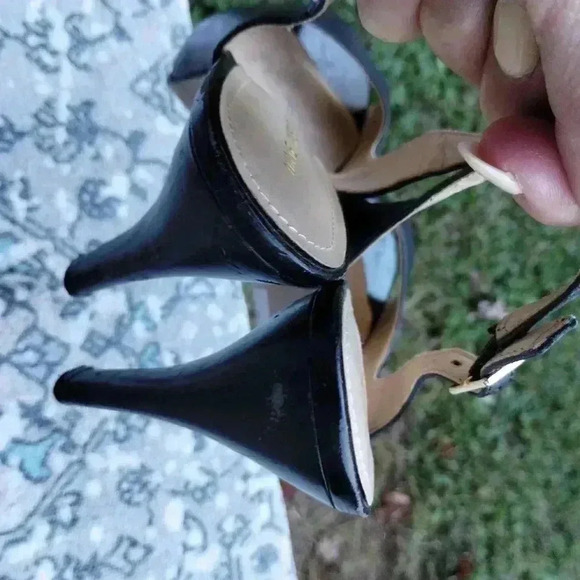 Nine West Snowball Heels Slingback Pump in Black Open Toe/Peep-toe - Picture 8 of 10